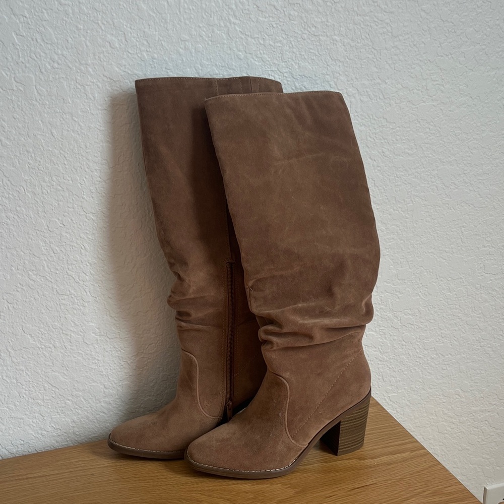 Universal Thread Brown Suede Knee-High Boots - image 1